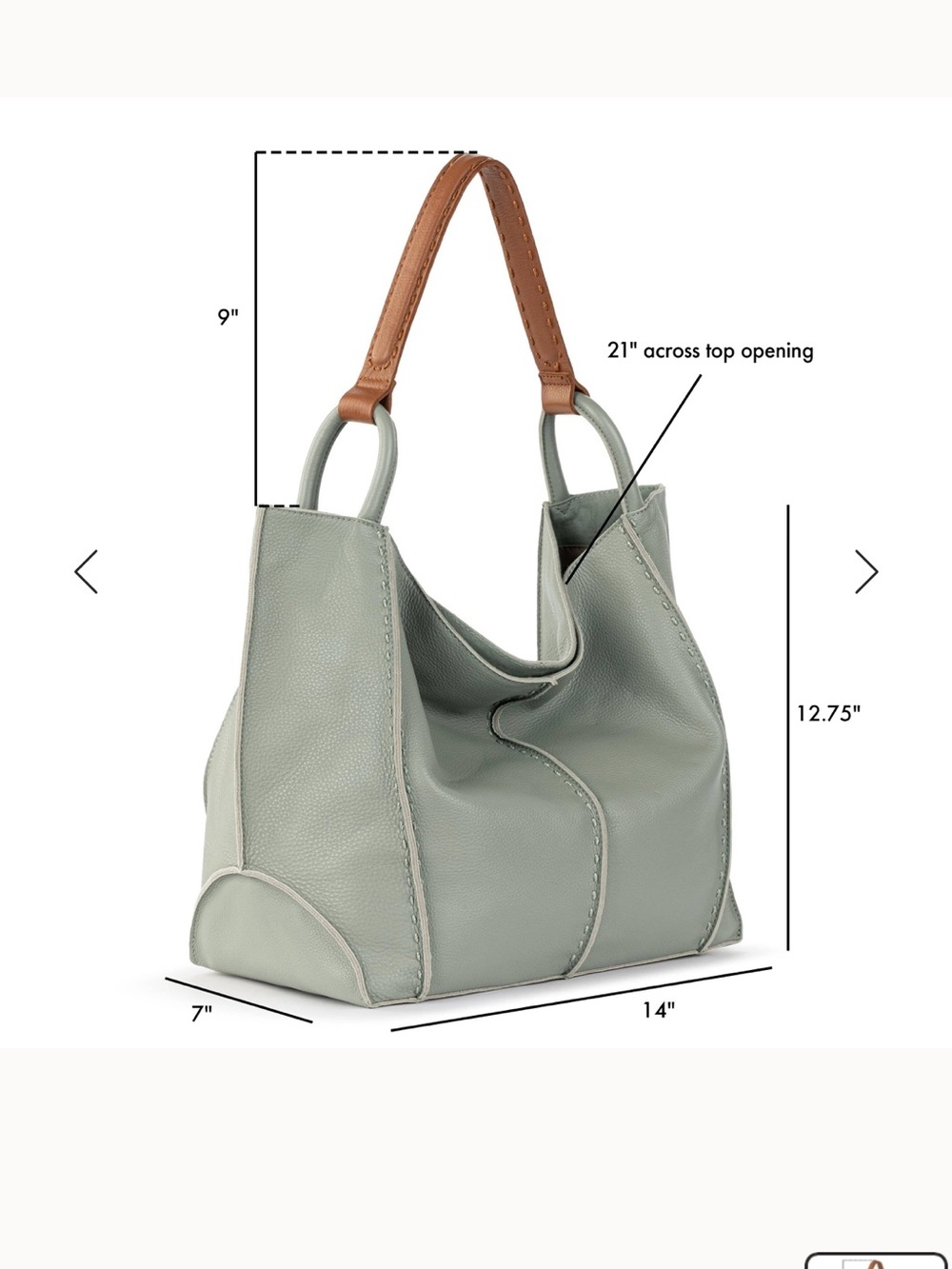 NEW With tags The Sak meadow Soft Leather Tote with Braided Tan Handle - Picture 4 of 9